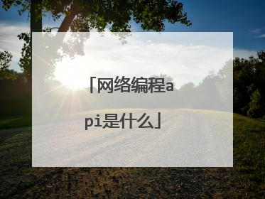 网络编程api是什么