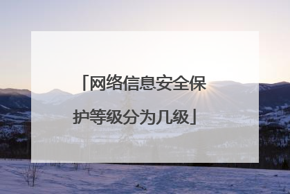 网络信息安全保护等级分为几级