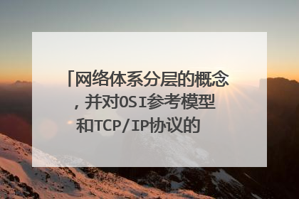 网络体系分层的概念，并对OSI参考模型和TCP/IP协议的体系结构加以说明