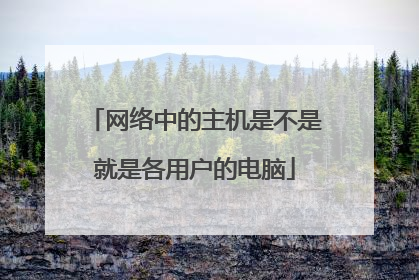 网络中的主机是不是就是各用户的电脑