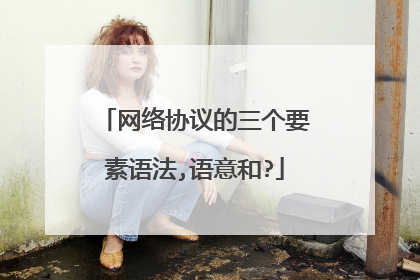 网络协议的三个要素语法,语意和?