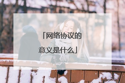 网络协议的意义是什么
