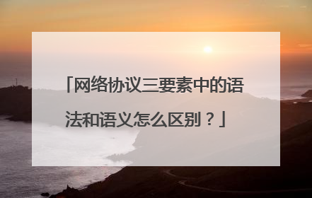网络协议三要素中的语法和语义怎么区别?