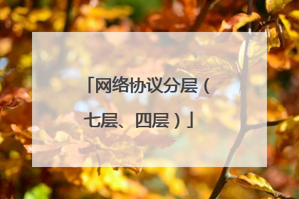 网络协议分层(七层、四层)