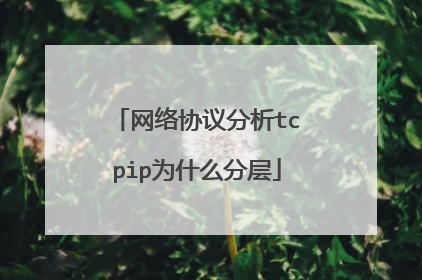 网络协议分析tcpip为什么分层