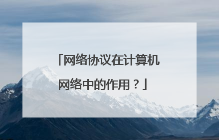 网络协议在计算机网络中的作用?