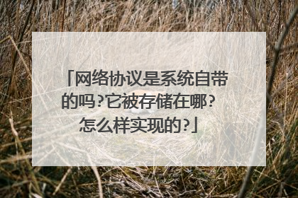 网络协议是系统自带的吗?它被存储在哪?怎么样实现的?