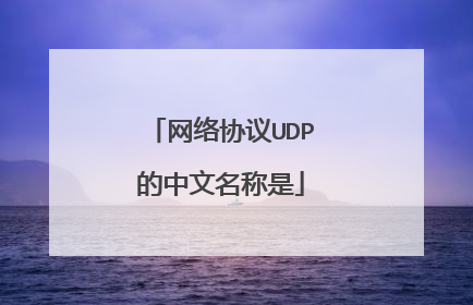 网络协议UDP的中文名称是