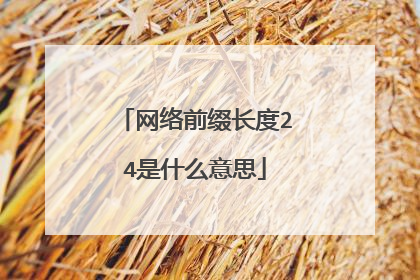 网络前缀长度24是什么意思