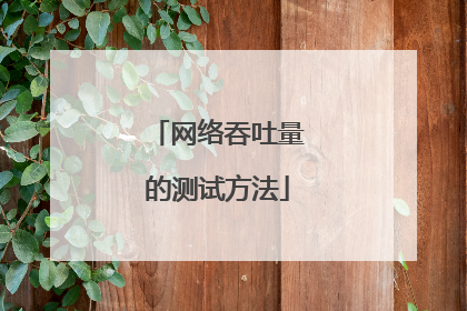 网络吞吐量的测试方法