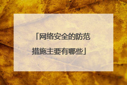 网络安全的防范措施主要有哪些
