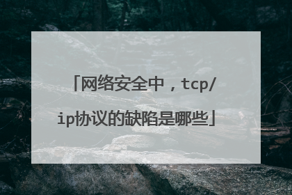 网络安全中，tcp/ip协议的缺陷是哪些