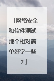 网络安全和软件测试那个相对简单好学一些?