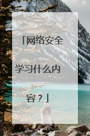 网络安全学习什么内容?