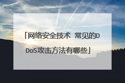 网络安全技术 常见的DDoS攻击方法有哪些