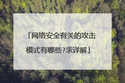 网络安全有关的攻击模式有哪些?求详解