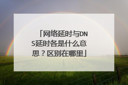 网络延时与DNS延时各是什么意思？区别在哪里