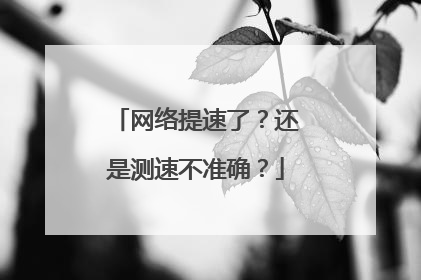 网络提速了?还是测速不准确?