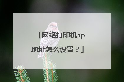 网络打印机ip地址怎么设置？