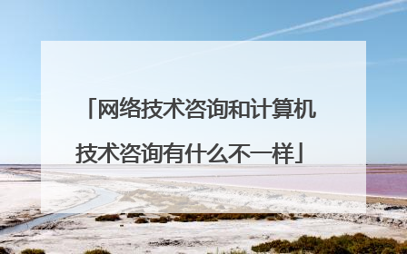 网络技术咨询和计算机技术咨询有什么不一样
