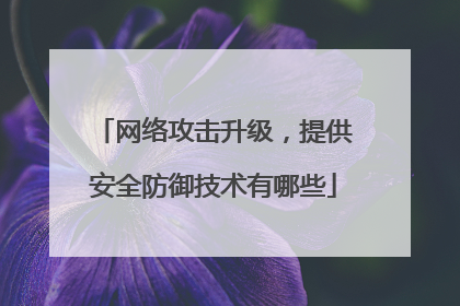 网络攻击升级,提供安全防御技术有哪些