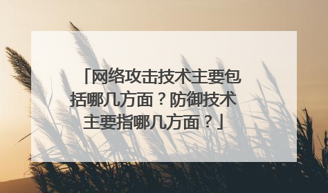 网络攻击技术主要包括哪几方面?防御技术主要指哪几方面?