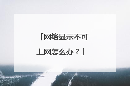 网络显示不可上网怎么办？
