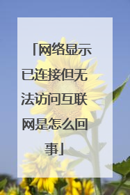 网络显示已连接但无法访问互联网是怎么回事