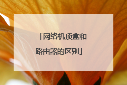 网络机顶盒和路由器的区别