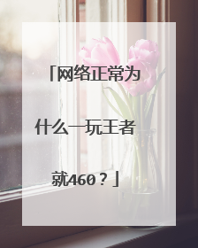 网络正常为什么一玩王者就460?