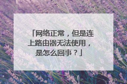 网络正常，但是连上路由器无法使用，是怎么回事？
