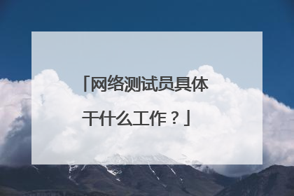 网络测试员具体干什么工作？