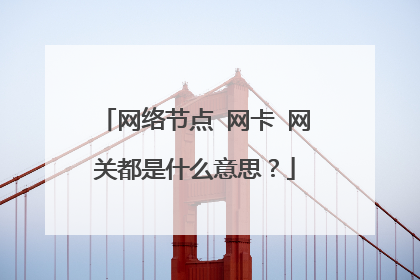 网络节点 网卡 网关都是什么意思？