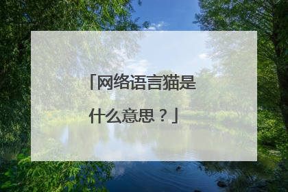 网络语言猫是什么意思？