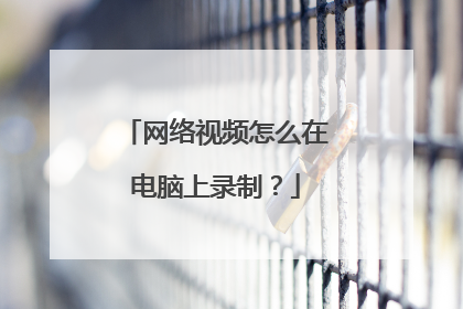 网络视频怎么在电脑上录制?