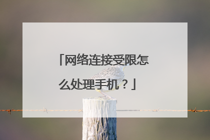 网络连接受限怎么处理手机？