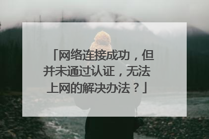 网络连接成功，但并未通过认证，无法上网的解决办法？