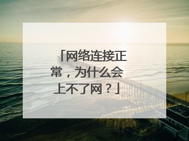 网络连接正常,为什么会上不了网?
