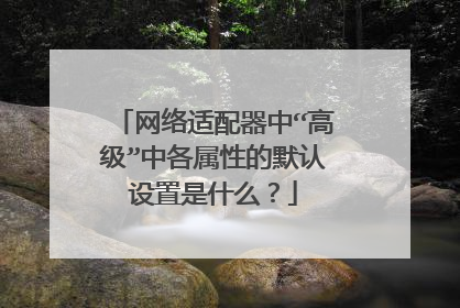 网络适配器中“高级”中各属性的默认设置是什么?