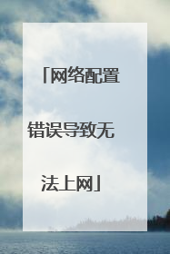 网络配置错误导致无法上网