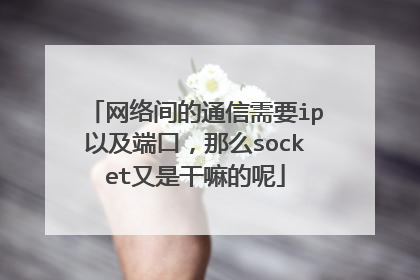 网络间的通信需要ip以及端口,那么socket又是干嘛的呢