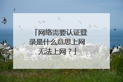 网络需要认证登录是什么意思上网无法上网?
