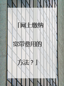 网上缴纳宽带费用的方法?