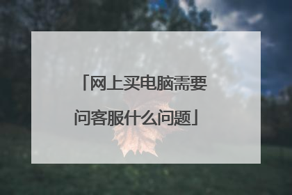 网上买电脑需要问客服什么问题