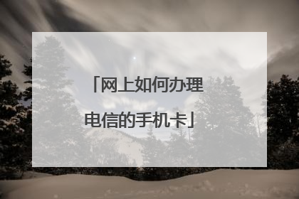 网上如何办理电信的手机卡