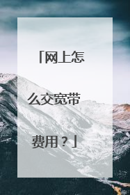 网上怎么交宽带费用?