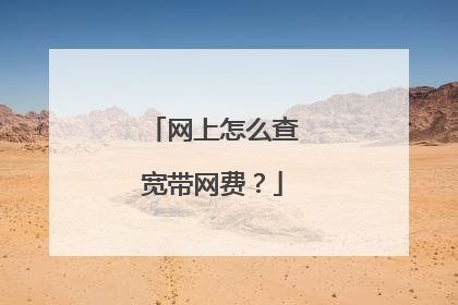 网上怎么查宽带网费?