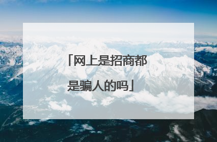网上是招商都是骗人的吗