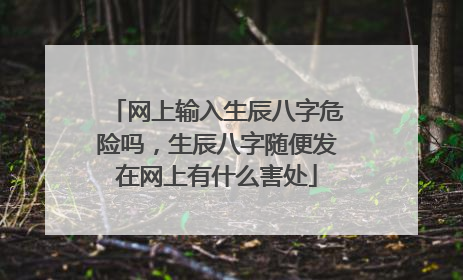 网上输入生辰八字危险吗,生辰八字随便发在网上有什么害处