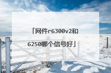 网件r6300v2和6250哪个信号好